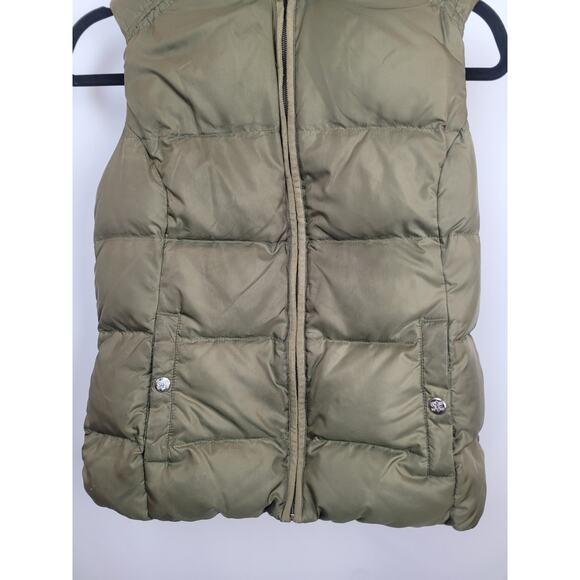 Eddie Bauer Women's Goose Down Hooded Puffer Vest Green Olive Size XS - Picture 4 of 10
